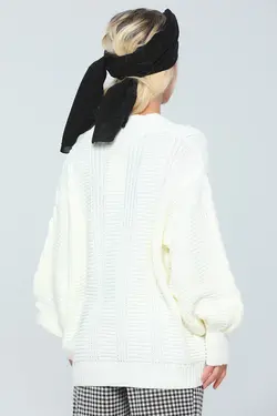 بافتنی کرم آستین دار بالنی زنانه برند Julude کد 1647654330