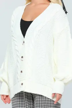 بافتنی کرم آستین دار بالنی زنانه برند Julude کد 1647654330