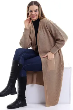 بافتنی جیب دار گشاد بلند زنانه برند Devinka کد 1647652512