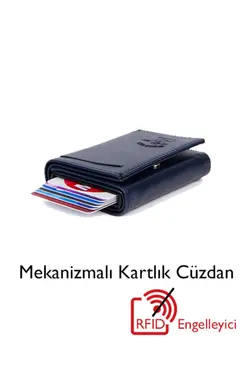 کیف پول جا کارتی اتوماتیک مردانه چرم سرمه ای برند Newish Polo کد 1647787881