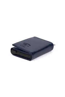کیف پول جا کارتی اتوماتیک مردانه چرم سرمه ای برند Newish Polo کد 1647787881
