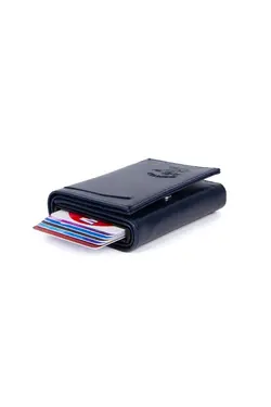 کیف پول جا کارتی اتوماتیک مردانه چرم سرمه ای برند Newish Polo کد 1647787881