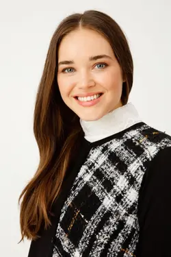 بافتنی نامتفارن طرح‎دار شطرنجی مشکی برند Tığ Triko کد 1647785727