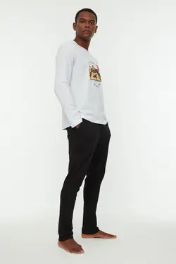لباس راحتی متناسب مردانه چاپی سفید برند TRENDYOL MAN کد 1647765967