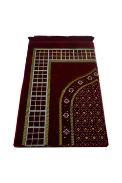 سجاده ست نماز مخملی طرح‎دار مربع قرمز برند Haziran کد 1647889280