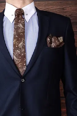کراوات مردانه با دستمال برند BZN کد 1647858793