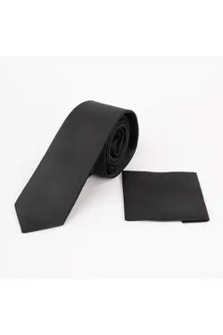 کراوات مردانه با دستمال طرحدار مشکی برند Gambocci کد 1647858428