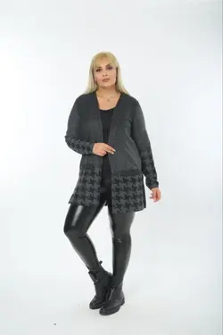 کت بافتنی جاکار طرح‎دار سایز بزرگ زنانه / برند Mezura کد 1647858234
