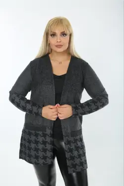 کت بافتنی جاکار طرح‎دار سایز بزرگ زنانه / برند Mezura کد 1647858234