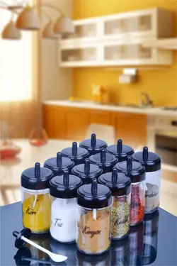 ست‎ادویه درب ست آب شیشه ای شفاف مقاوم 30عدد 12عدد قاشق دار برند Sezka Life کد 1647838510