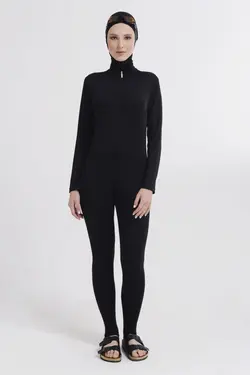 مایو اسلامی پوشیده سرهمی استخر زنانه مشکی نوعی برند Alfasa کد 1647830650