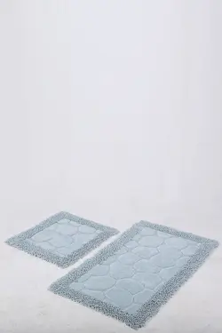 فرش زیرپایی حمام ماکارونی 100پنبه Aqua سنگی برند Bonny Home کد 1647811342