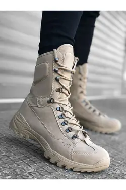 پوتین بوت پوستال کرم ارتشی بند دار برند BOA کد 1647943028