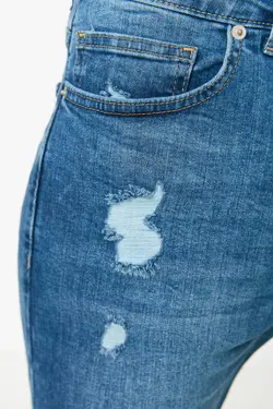 شلوارک اسلیم فیت مردانه جین سرمه ای برند TRENDYOL MAN کد 1647944220