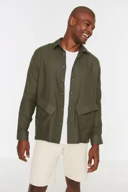 پایین ست جیب دار مردانه بافتنی متقارن Relax یشمی برند TRENDYOL MAN کد 1647944187