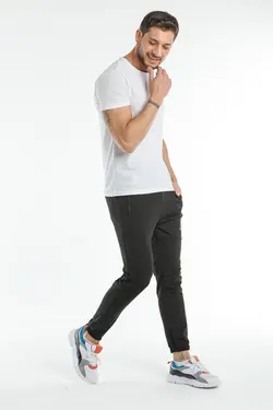 شلوار راحتی مردانه پارچه کشی پاچه مشکی نوعی برند Man’s Line کد 1647911767