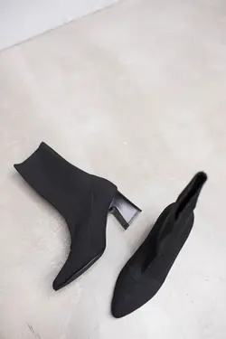جوراب کفش پوتین پاشنه بلند بافتنی نواری زنانه برند yiğit aksesuar کد 1648067348