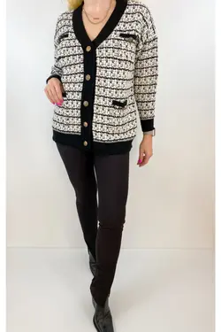 بافتنی کرم مشکی برند Modaonna کد 1648058039