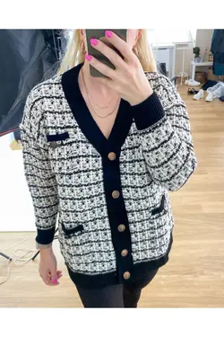 بافتنی کرم مشکی برند Modaonna کد 1648058039