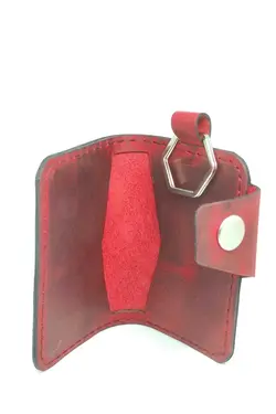 جا کارتی مردانه واقعی دست ساز چرم 100% اصل 2چشمه‎دار دستی کیف پول. برند TUNA TAKI &amp; AKSESUAR کد 1648041998