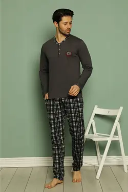 لباس راحتی مردانه 100پنبه شطرنجی سری روز پدر ست برند Nisanca کد 1648033330