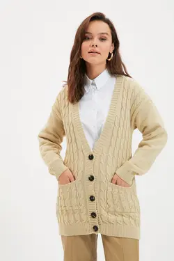 بافتنی یقه هفت بژ برند TRENDYOL MODEST کد 1647985270
