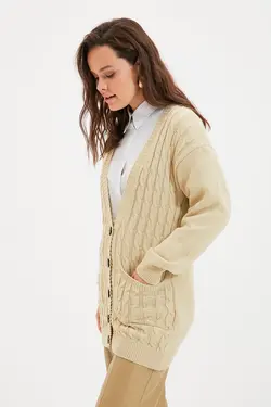 بافتنی یقه هفت بژ برند TRENDYOL MODEST کد 1647985270