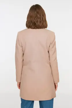 کت بلیزر بافته شده جیب‌دار بژ برند TRENDYOL MODEST کد 1647984828