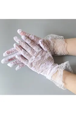 دستکش توری مچی گیپوردار سفید برند LemonShop کد 1648148830