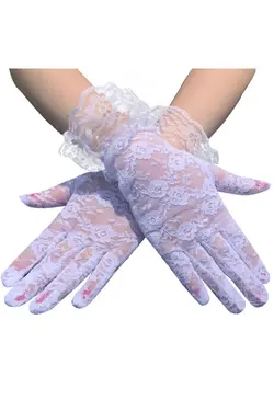 دستکش توری مچی گیپوردار سفید برند LemonShop کد 1648148830