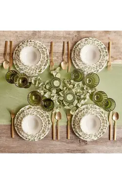 سرویس غذاخوری چینی 4نفره 12تکه سبز برند Bella Maison کد 1699690229