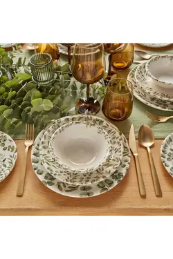 سرویس غذاخوری چینی 4نفره 12تکه سبز برند Bella Maison کد 1699690229