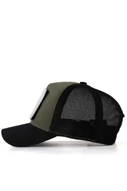 کلاه کت جین سپر لوگو‎دار 120 (قطر) مشکی- یشمی برند BlackBörk کد 1699368299