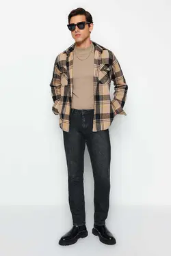 شلوار جین صاف مشکی مردانه برند TRENDYOL MAN کد 1698732304