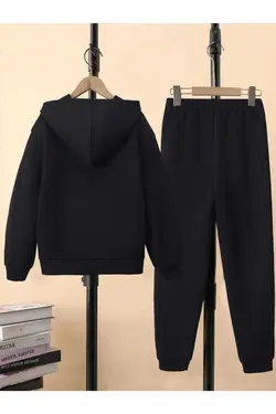 ست لباس راحتی کلاهدار چاپی مشکی مردانه برند İsaac کد 1698603919