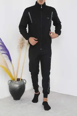 ست لباس راحتی زیپدار مشکی مردانه برند 3MODA کد 1698602971