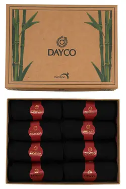 ست جوراب جعبه‎دار بامبو تابستانی رنگ کرافت مردانه مشکی برند DAYCO کد 1698479422