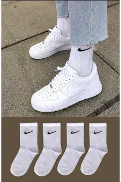 جوراب تنیس کالج قابل شستشو طرح‎دار 4ست رنگی سفید برند Atacık Çorap کد 1698478936