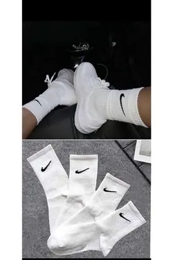 جوراب تنیس کالج قابل شستشو طرح‎دار 4ست رنگی سفید برند Atacık Çorap کد 1698478936