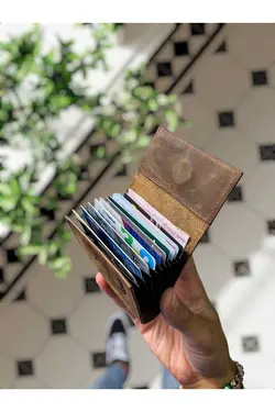 کیف پول 660100% اصل جا کارتی مردانه زنانه چرم برند Visso leather کد 1698477675
