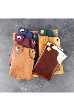 کیف پول جا کارتی چرم دست ساز دستی برند Pelle Craft کد 1698477152