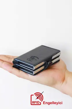 ست جا کارتی چرم مشکی اصل آدلینا 7x10cm برند Newish کد 1698476947