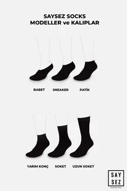 بسته جوراب کفش عروسکی سیلیکون بامبو پاشنه سر نمیخورد مشکی مردانه برند SAYSEZ کد 1698477855