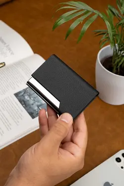 درب‎دار جا کارتی مشکی برند Niki Leather کد 1698477847