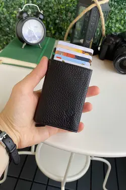 کیف پول محافظ هوشمند &amp; جا کارتی مشکی چرم اصل پاپولا برند Modica کد 1698476713