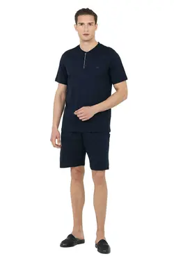 ست شلوارک سرمه ای لباس راحتی برند Damat کد 1698102134