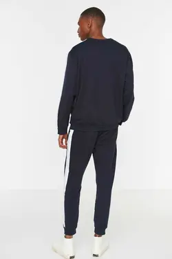 لباس راحتی بافتنی نواری کنار سرمه ای برند TRENDYOL MAN کد 1698084134
