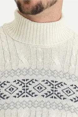 پلیور بافتنی اسلیم فیت یقه طرح‎دار پشمی اسکی برند Kiğılı کد 1697883736