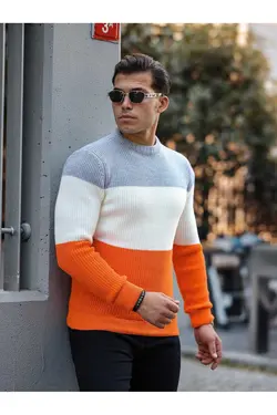 پلیور یقه گرد طرح نارنجی تکه برند Valiberta کد 1697883727