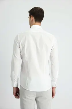 پیراهن اسلیم فیت پنبه ای آستین بلند کلاسیک برند Kiğılı کد 1697808667
